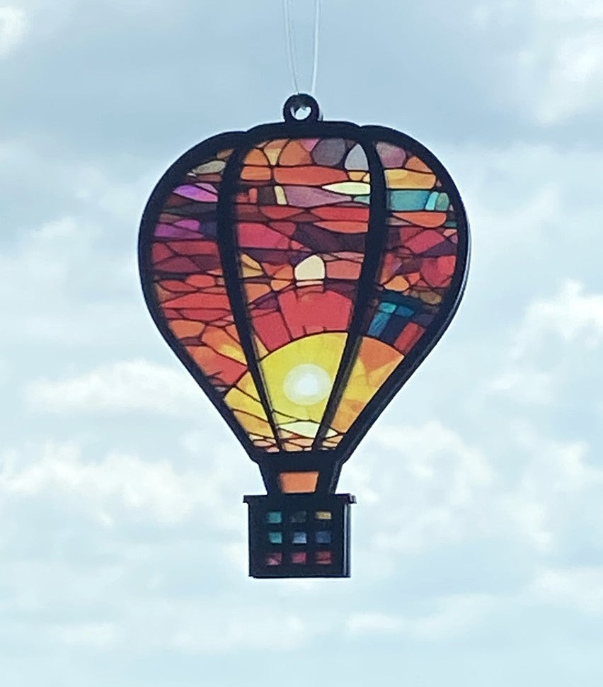 Hot Air Balloon Stained Glass Suncatcher