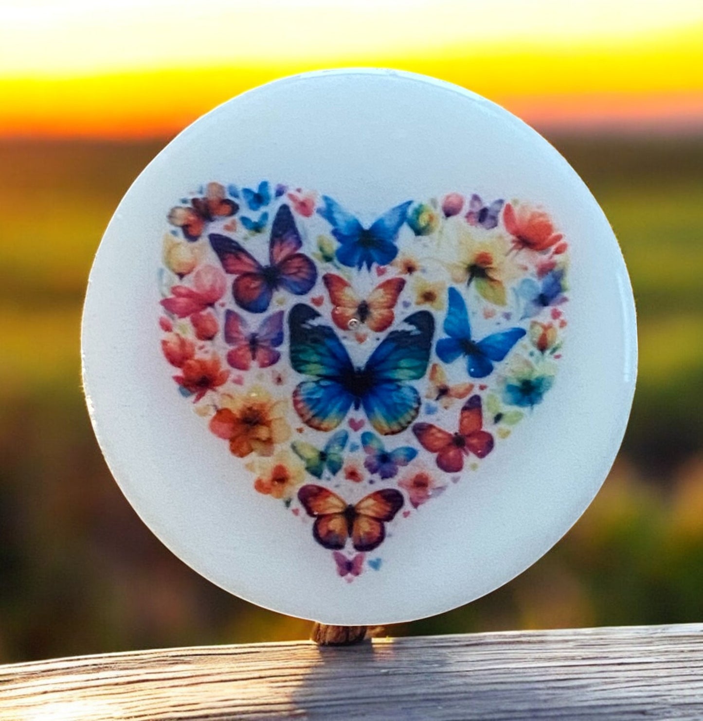 Butterfly Heart Badge Reel Topper