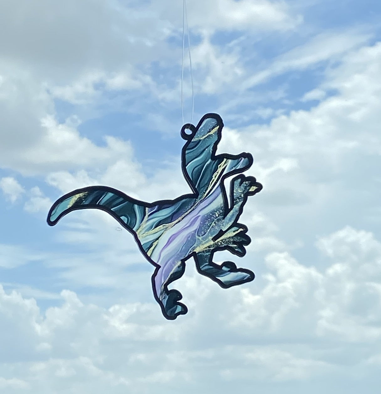 Dinosaur Suncatcher – Vibrant Stained Glass Looking Window Decor