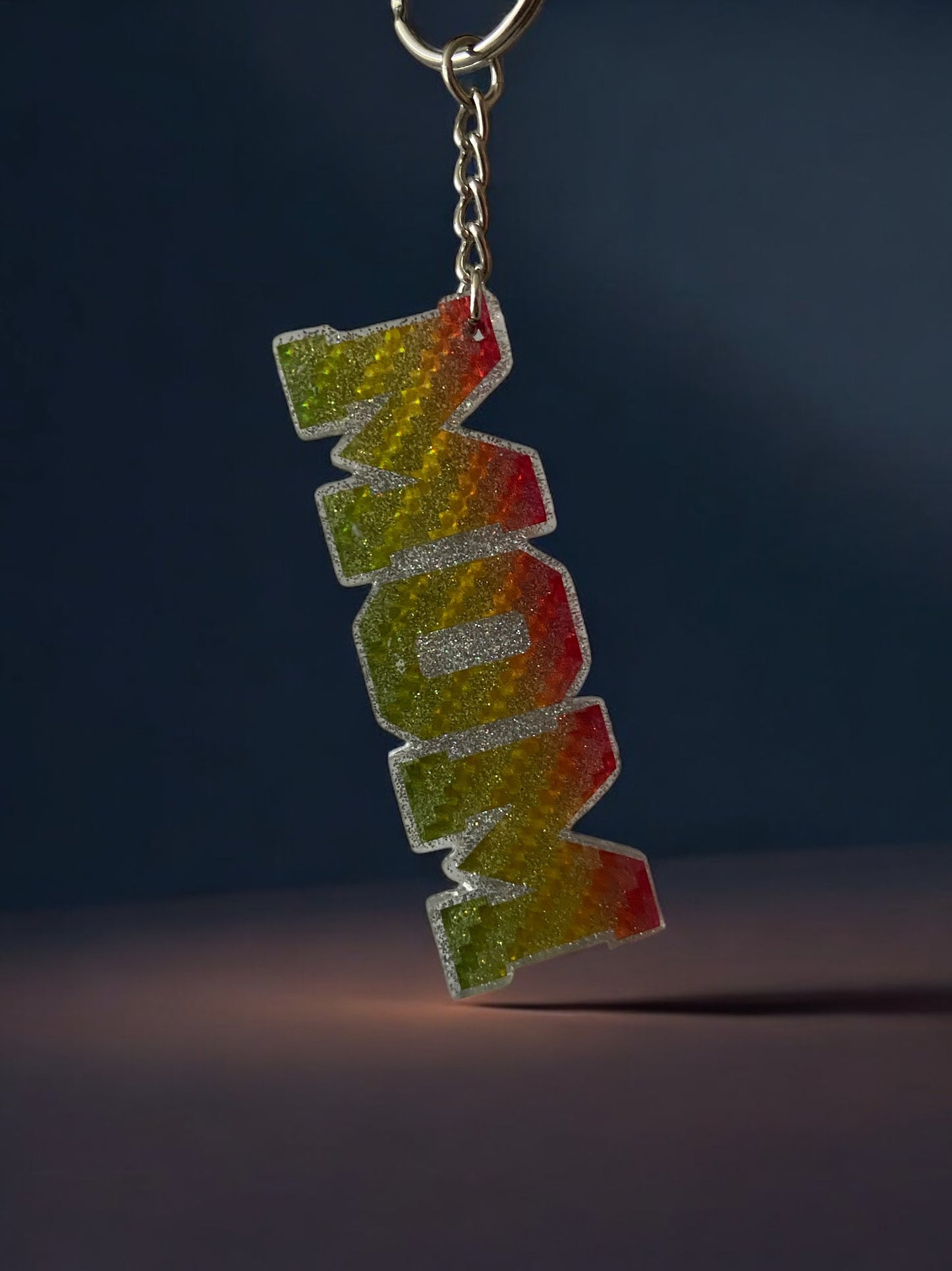 Colorful MOM Resin Acrylic and Resin Keychain