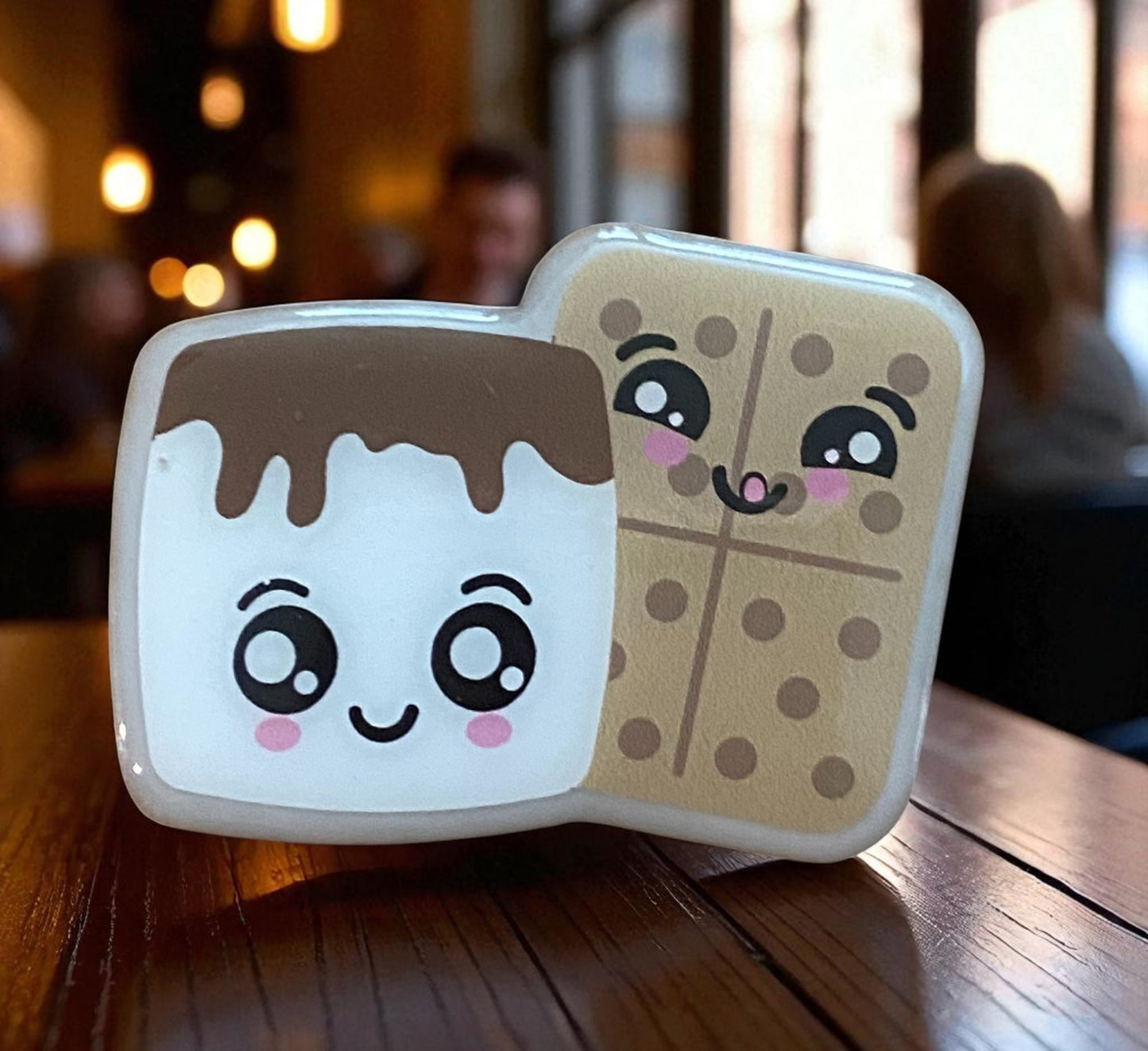 Smore Buddies - Marshmallow & Graham Cracker Badge Reel Topper