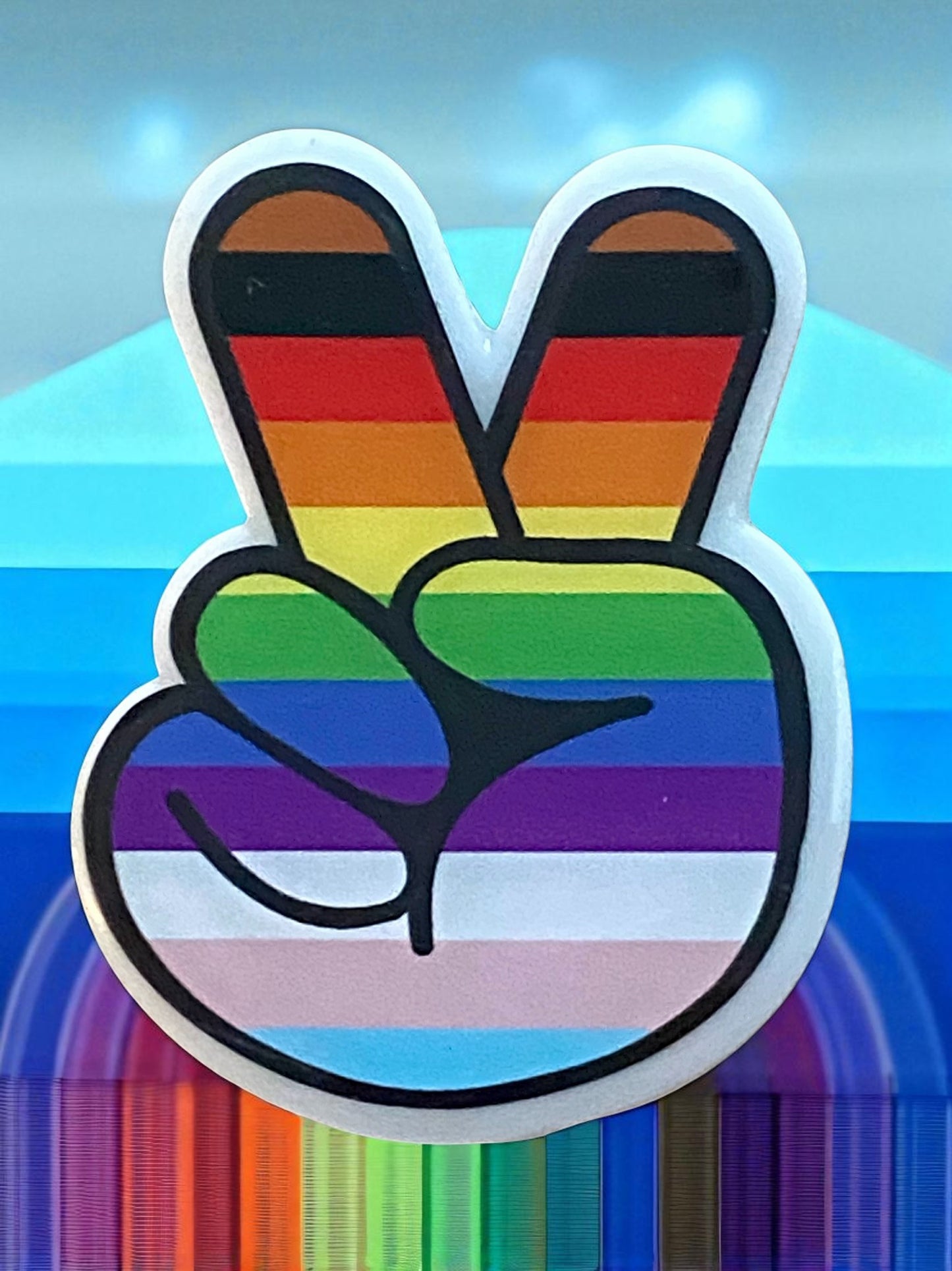 Peace Sign Rainbow Badge Reel Topper – Interchangeable, Inclusive & Colorful