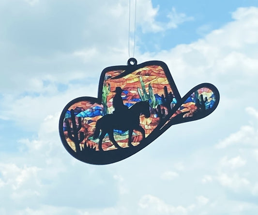 Western Cowboy Hat Suncatcher