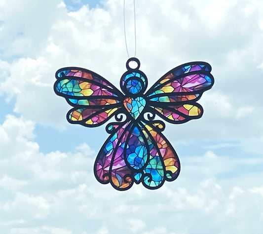 Rainbow Angel Stained Glass Suncatcher