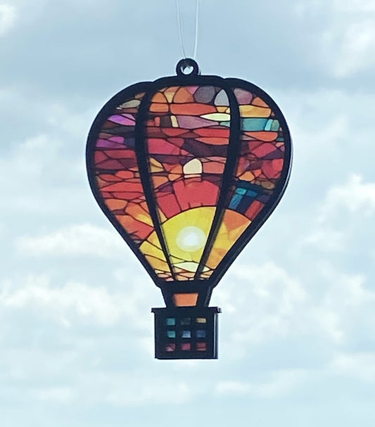 Hot Air Balloon Stained Glass Suncatcher