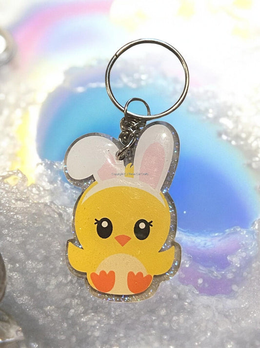 Duck Bunny Keychain – Acrylic with UV Resin Finish