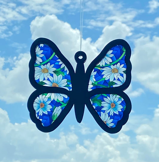 Butterfly Suncatcher with Daisies