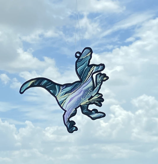 Dinosaur Suncatcher – Vibrant Stained Glass Looking Window Decor