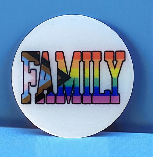 FAMILY Pride Badge Reel Topper