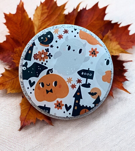 Pumpkins, Ghosts,Bats and more - Halloween Badge Reel Topper – White background