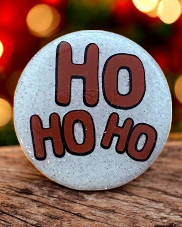 HO HO HO Holiday Badge Reel Topper – Festive Christmas Accessory