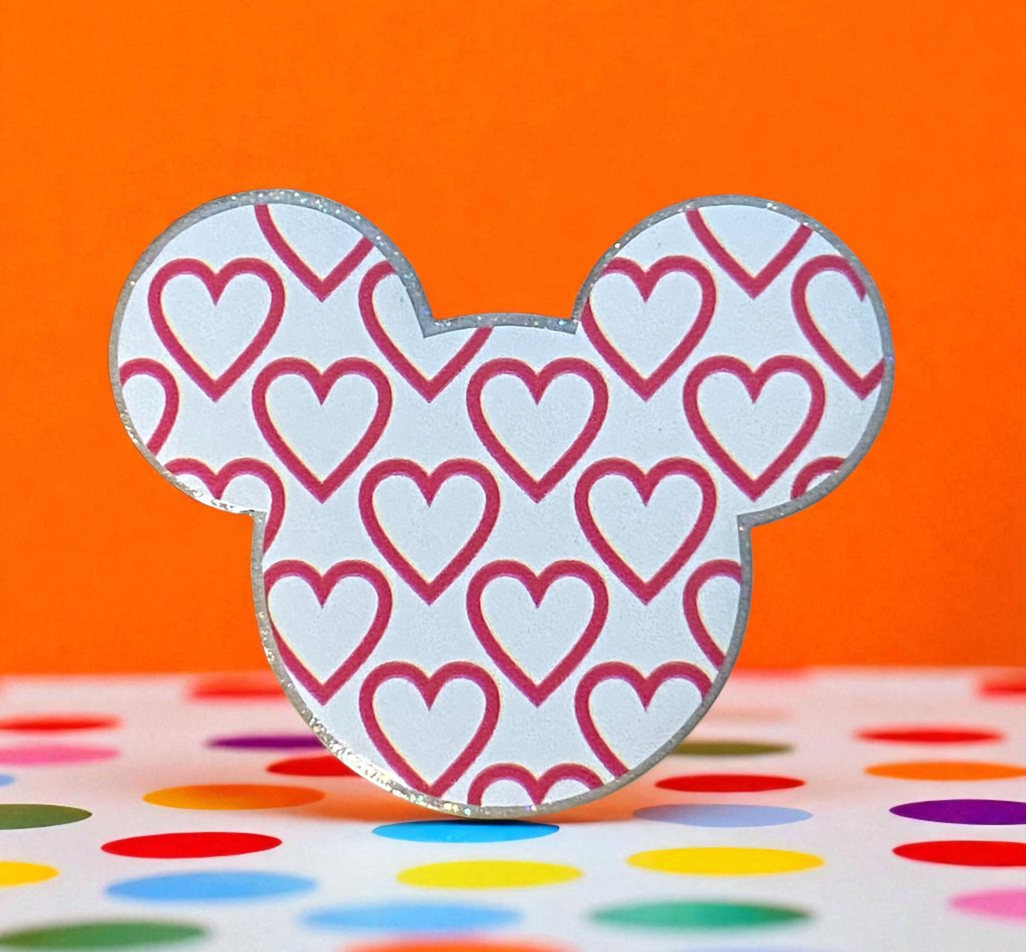 Heart Pattern Mouse Badge Reel Topper