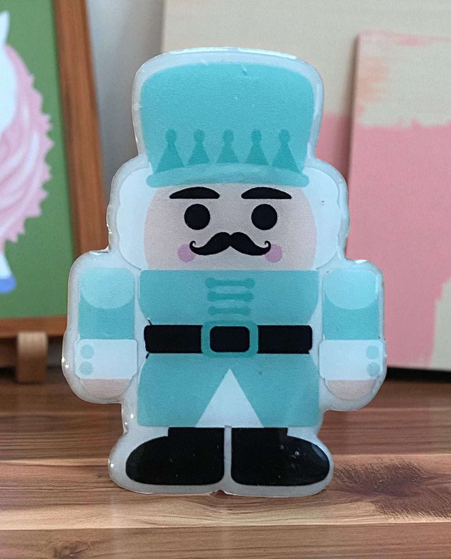 Nutcracker Badge Reel Topper - Light Blue