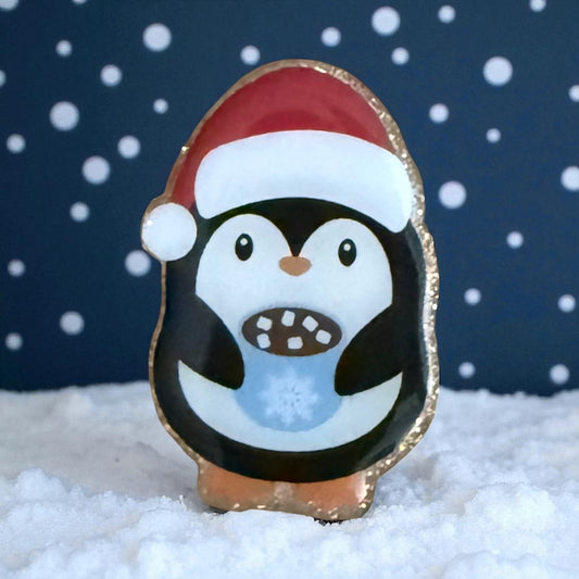 Penguin Cocoa Badge Reel Topper