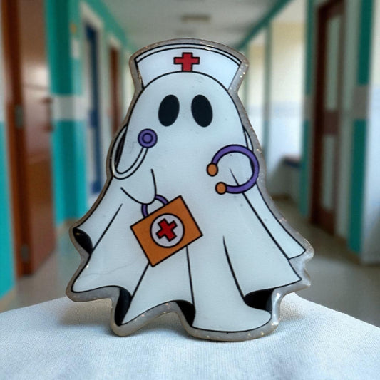 Ghost Nurse Badge Reel Topper
