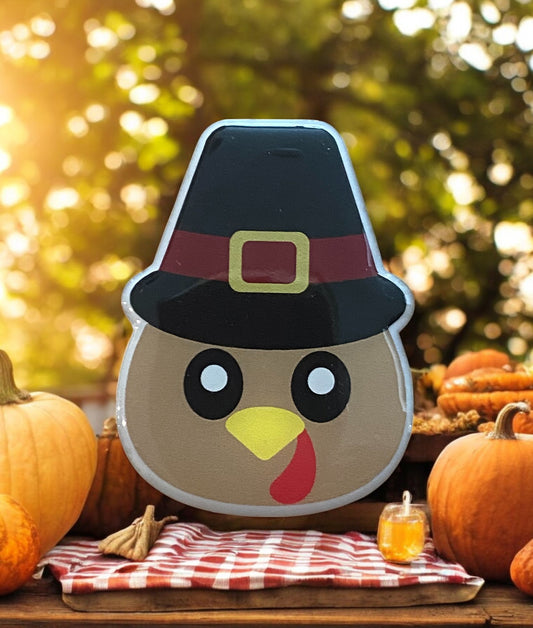 Festive Turkey Badge Reel Topper – Thanksgiving Accessory