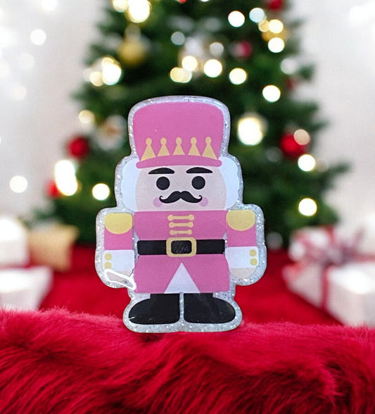 Pink Nutcracker Badge Reel Topper
