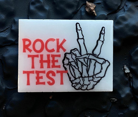 “Rock the Test”  Topper – Skeleton Hand for Motivation for Test Day