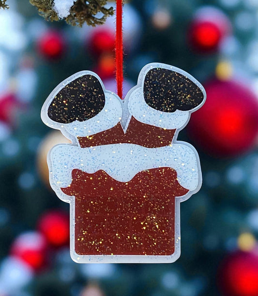 Santa Boots in Chimney Topper