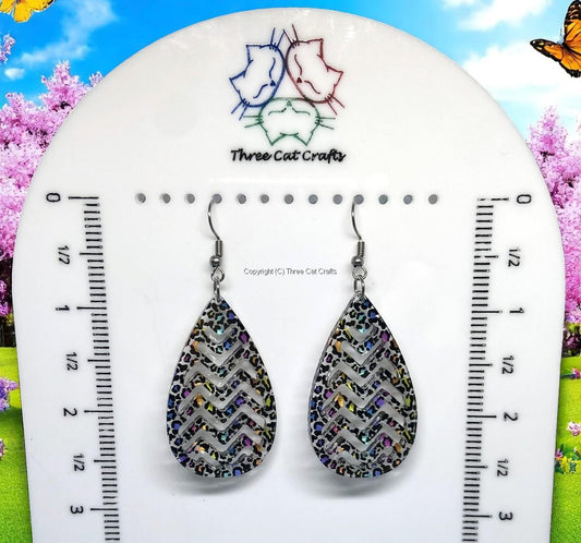Colorful Leopard Print Teardrop Acrylic Earrings
