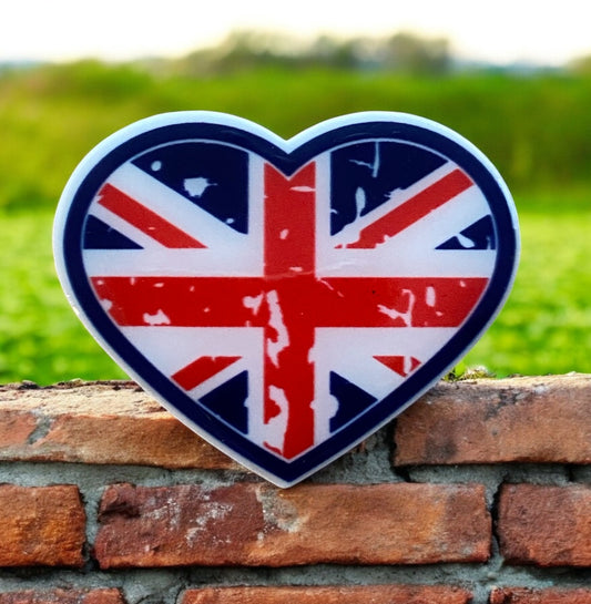 Heart-Shaped Union Jack Badge Reel Topper