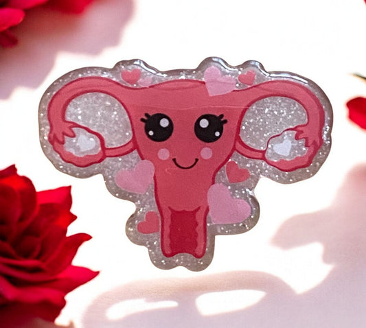 Valentine’s Day Uterus Badge Reel Topper