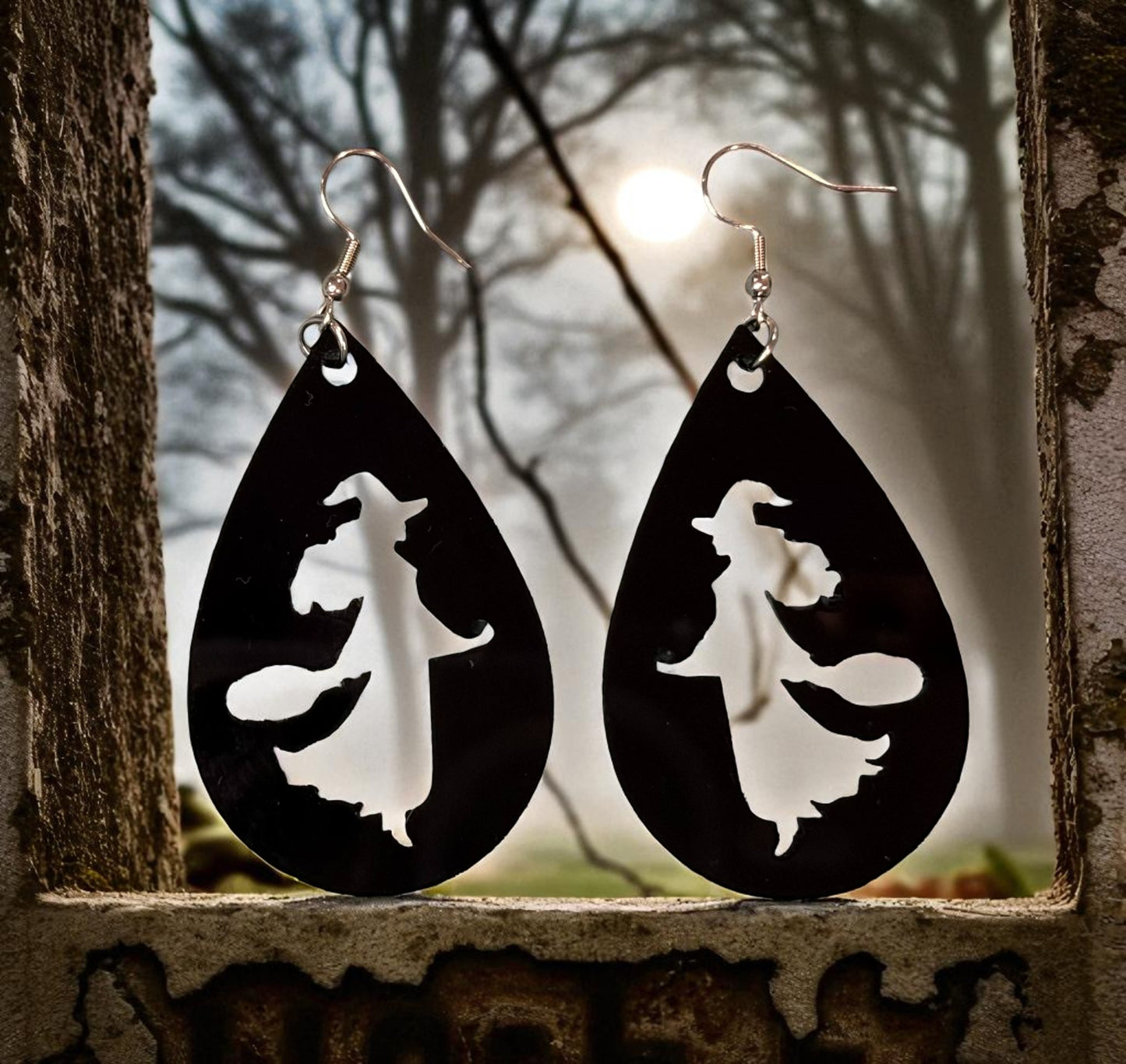 Mystic Witch Teardrop Earrings – Halloween Gothic Jewelry